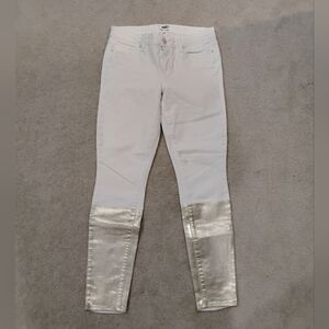 Paige WhitecJeans with Gold Bottoms